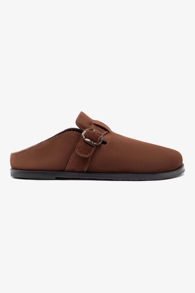 Milan Clog In Brown Suede Game Edge Sweat Resistant Frequent Travelers
