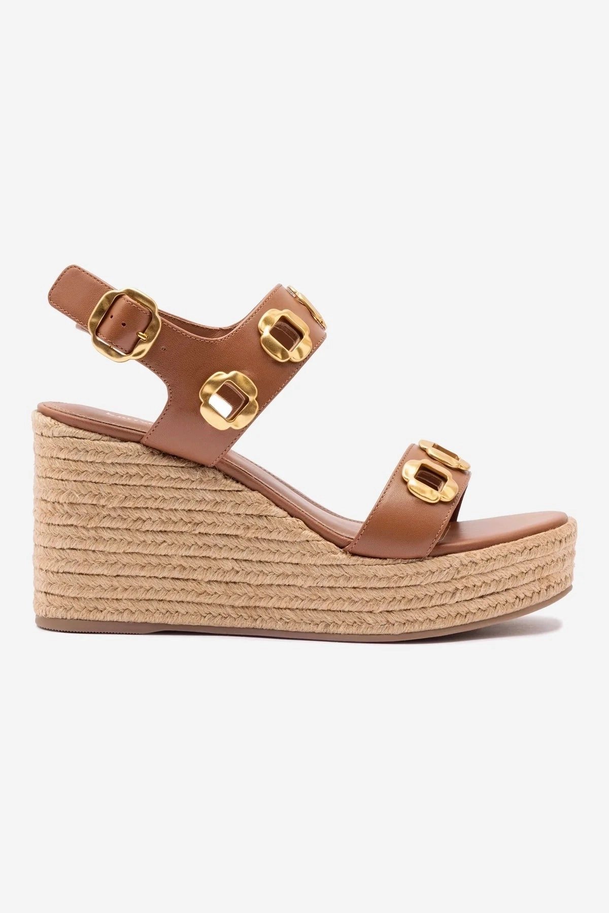 Supportive Milan Espadrille In Caramel Leather