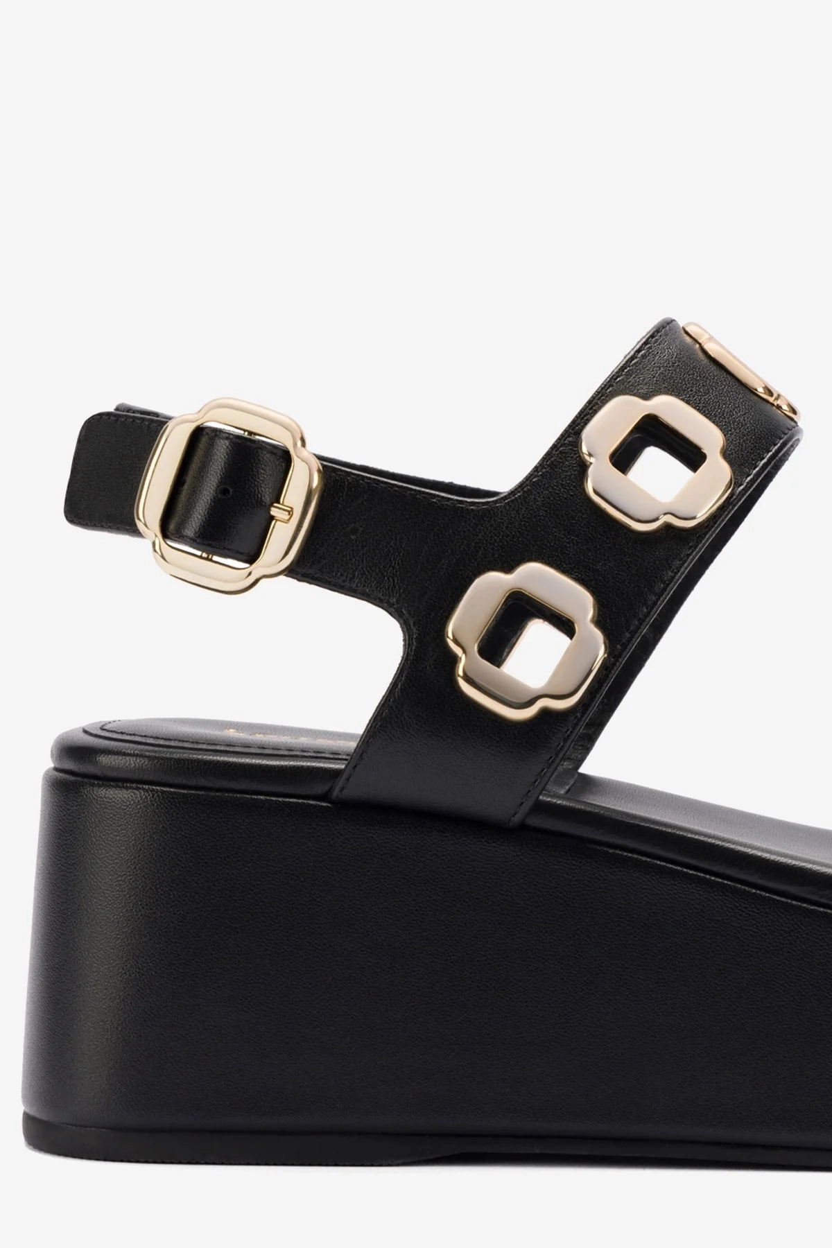 Kids Play Milan Flatform Sandal In Black Leather