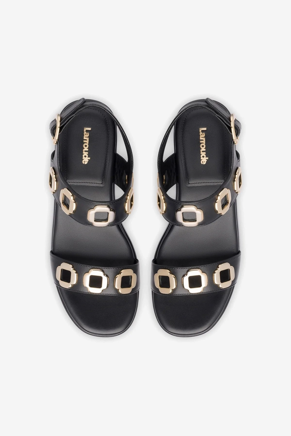 Milan Flatform Sandal In Black Leather Toe Protection