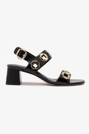 Milan Sandal In Black Leather Old School