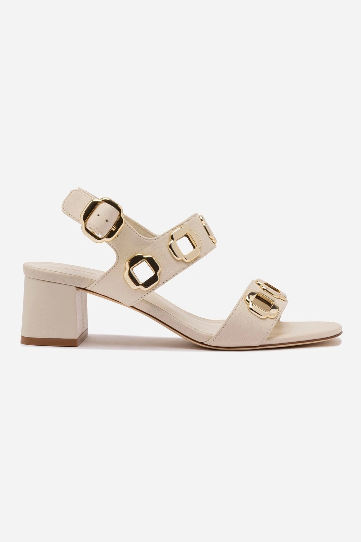 Milan Sandal In Ivory Leather Stone Glam Joy Mood