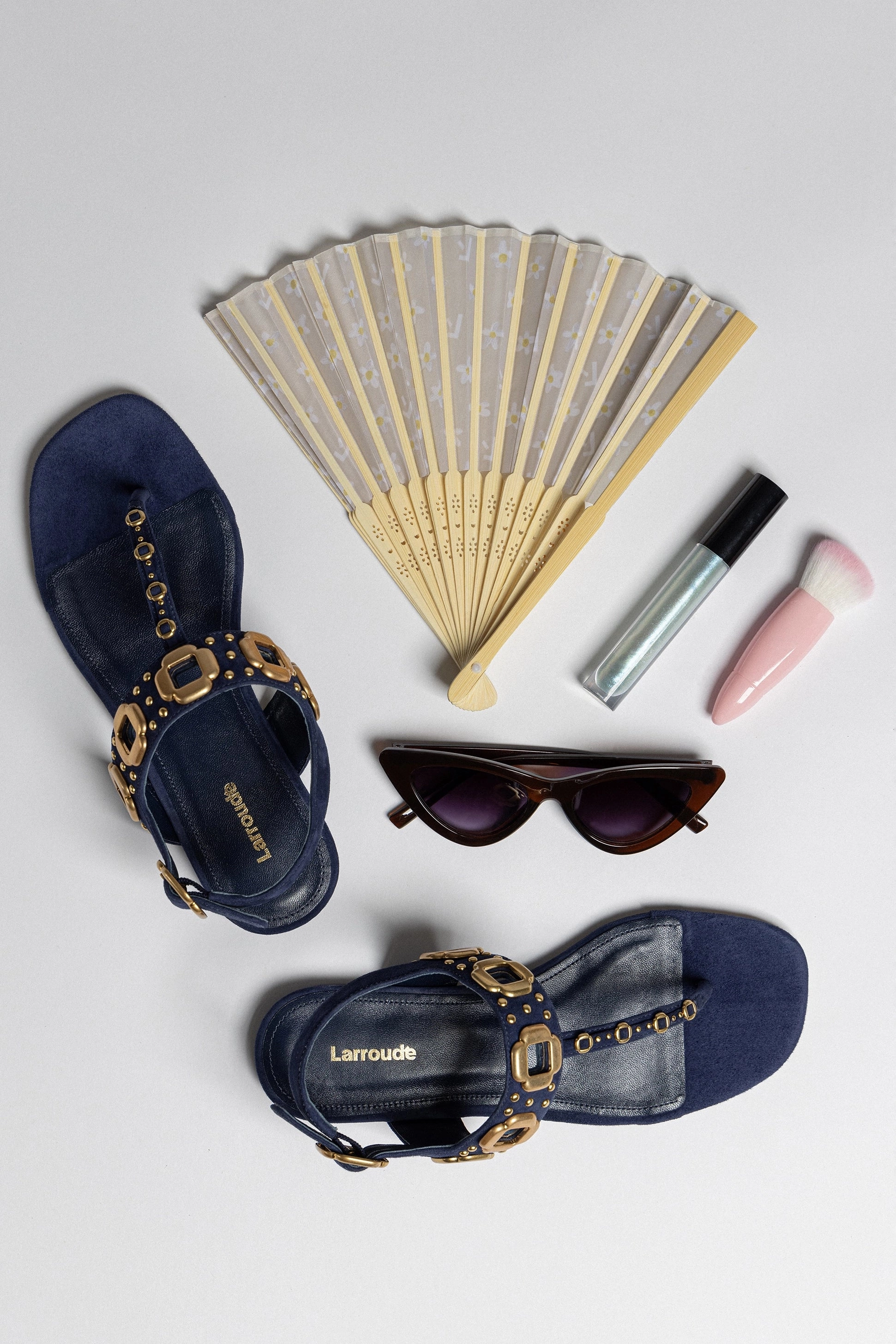 Milan Studs Thong Sandal In Navy Suede All Terrain Health Focused