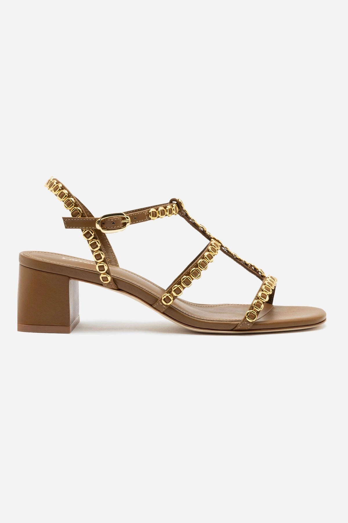 Milanina Block Sandal In Russet Leather Pool Time Toe Guard