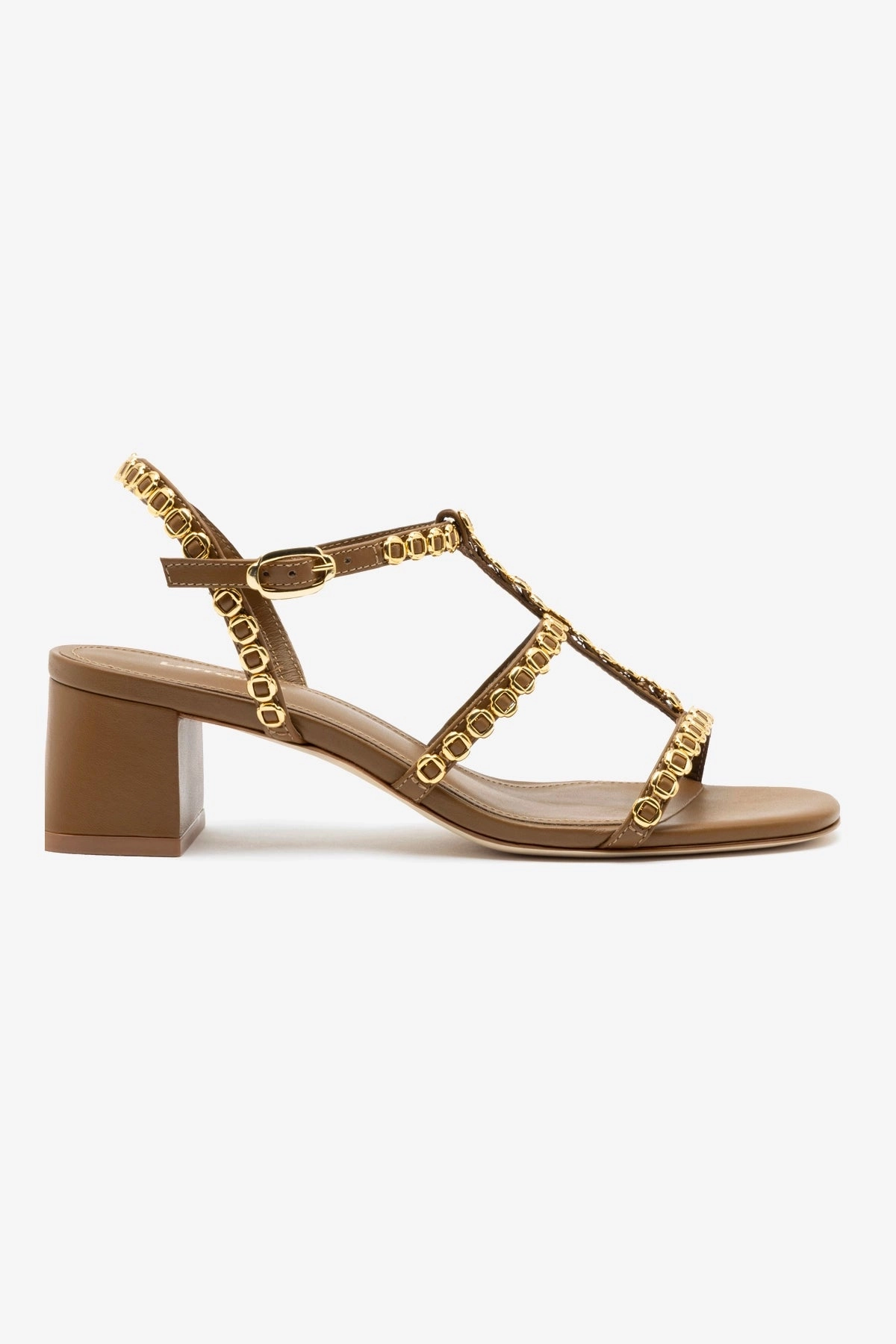 Viral Pop Cliff Edge Milanina Block Sandal In Russet Leather