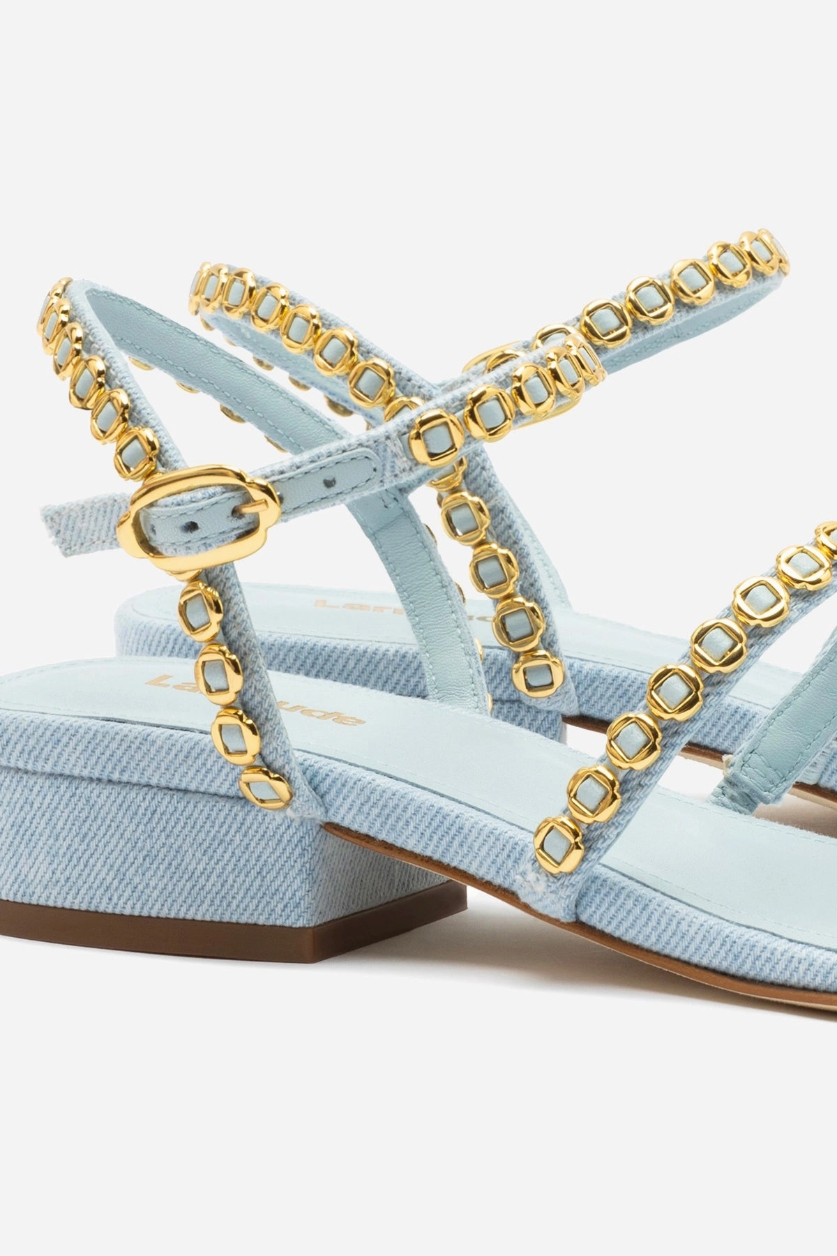 Milanina Flat Sandal In Maya Denim White Clean Abrasion Resistant Outsole