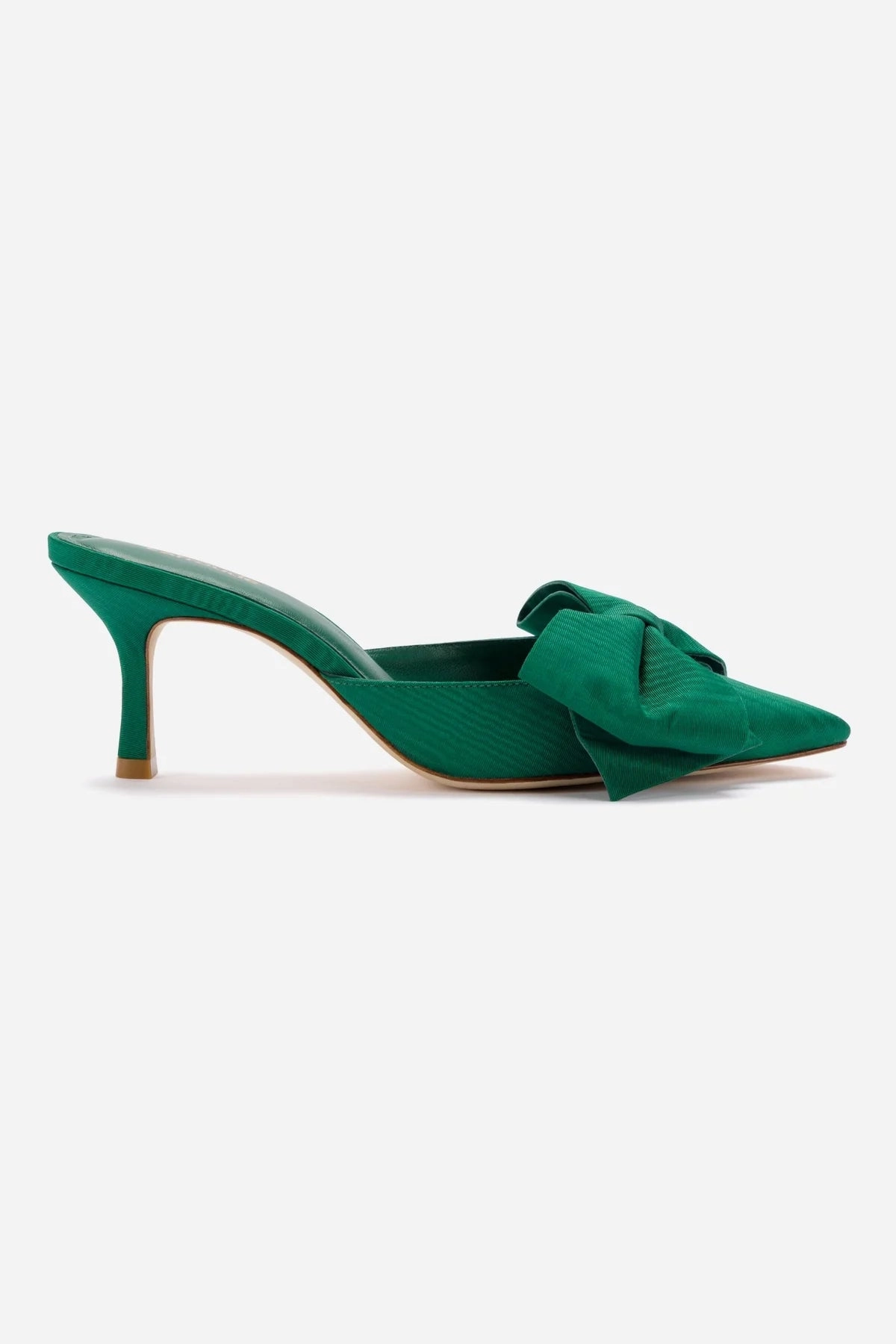Suede Soft Comfort Grip Mini Elle Pump In Emerald Fabric