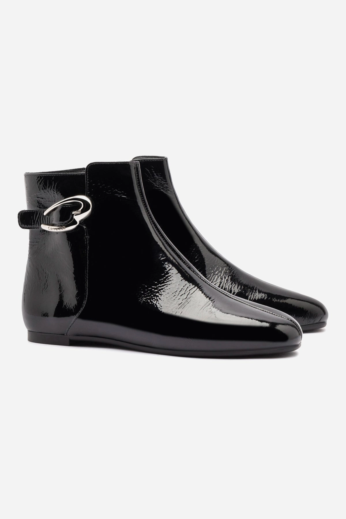 Orthopedic Footbed System Mini Verona Boot In Black Patent Leather