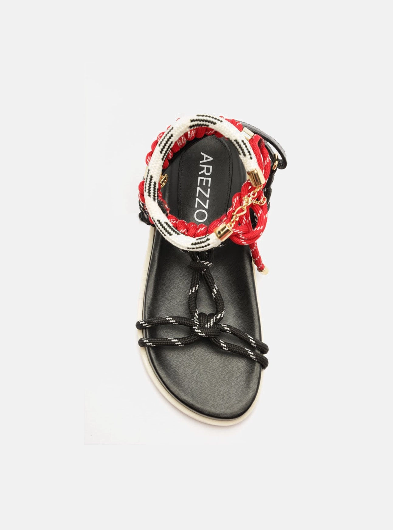Miranda Flatform Leather  Sandal Reinforced Stitching Rubberized Grip Coating