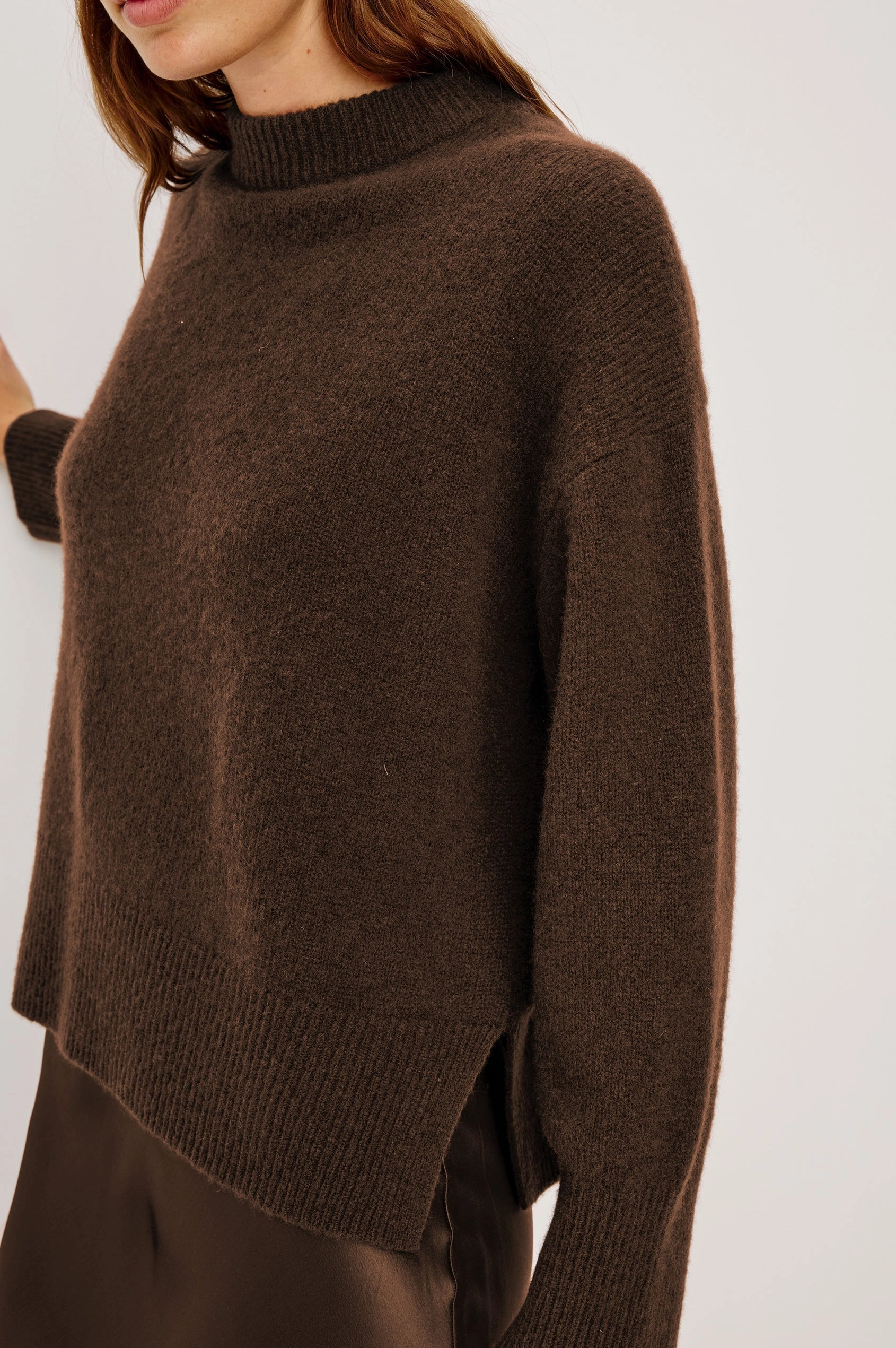 MicroPerforated Details Miranda Sweater Chocolate