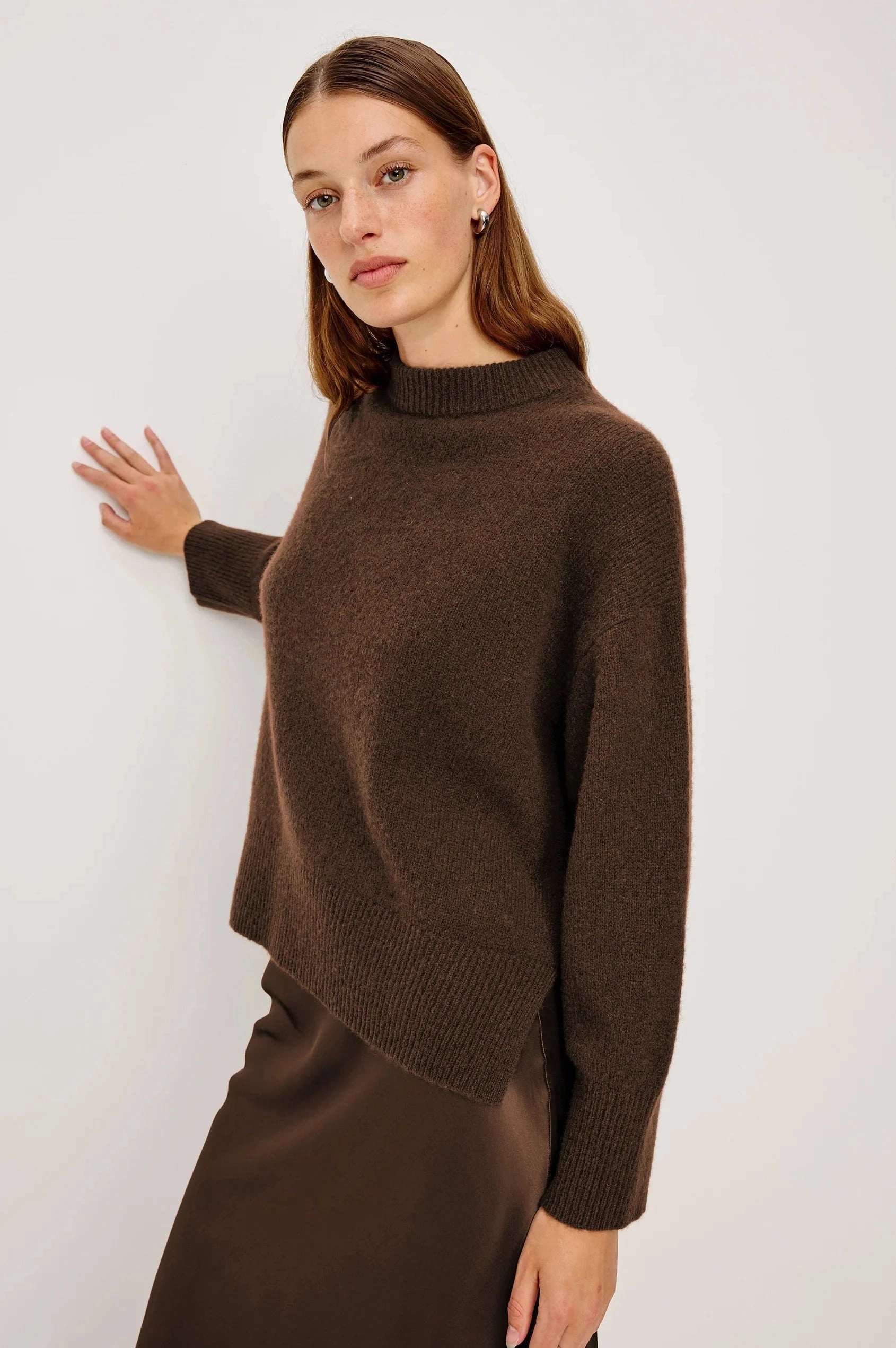 Miranda Sweater Chocolate Hidden Zipper