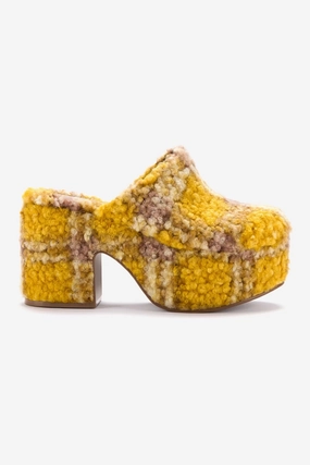 Miso Platform Clog In Dijon Plaid Shearling All Terrain Stylish Commuters Casual Move