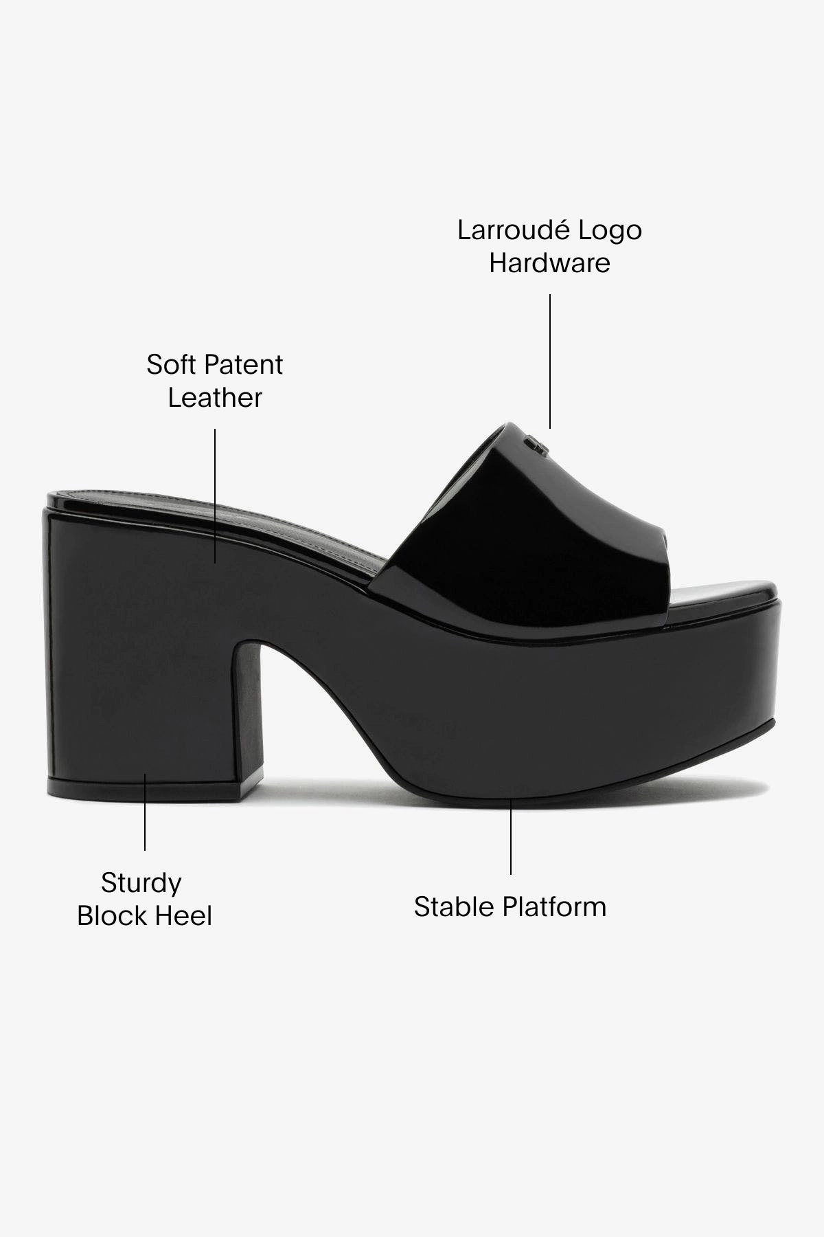 Miso Platform Mule In Black Patent Leather Forest Path All Day Road Trip