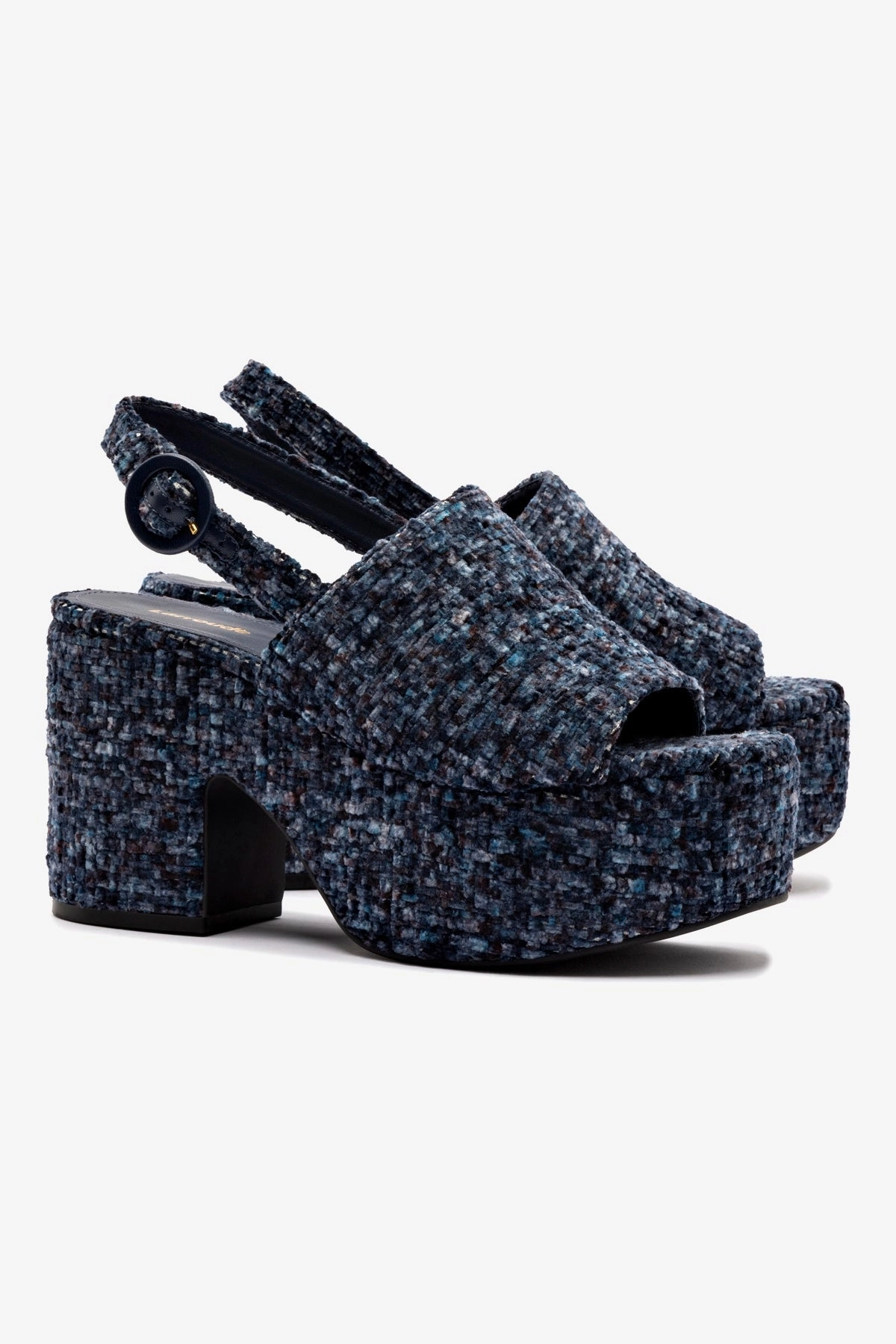 Energy Walk Foot Support Miso Platform Sandal In Midnight Velvet