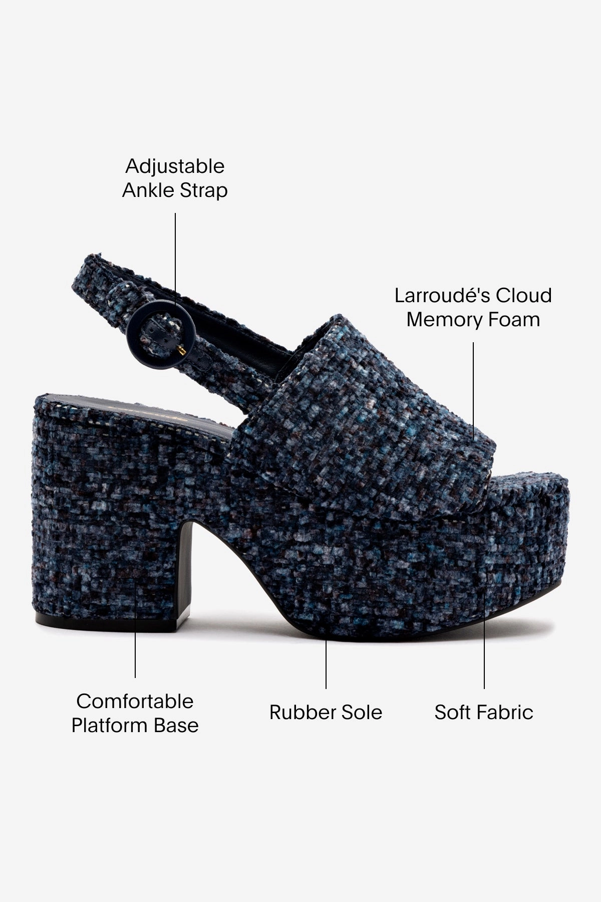 Red Glow Miso Platform Sandal In Midnight Velvet