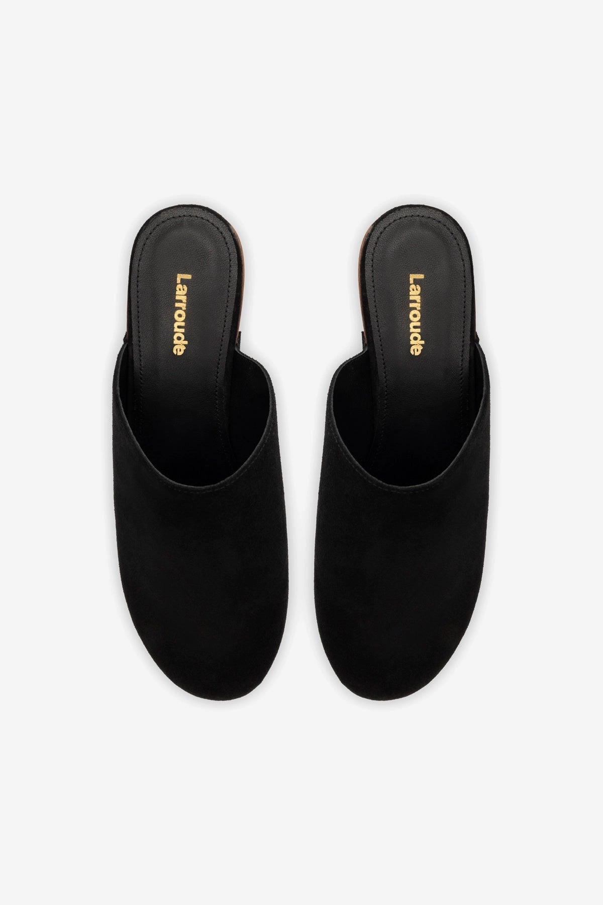 Dream Path Miso Wooden Platform Clog In Black Suede
