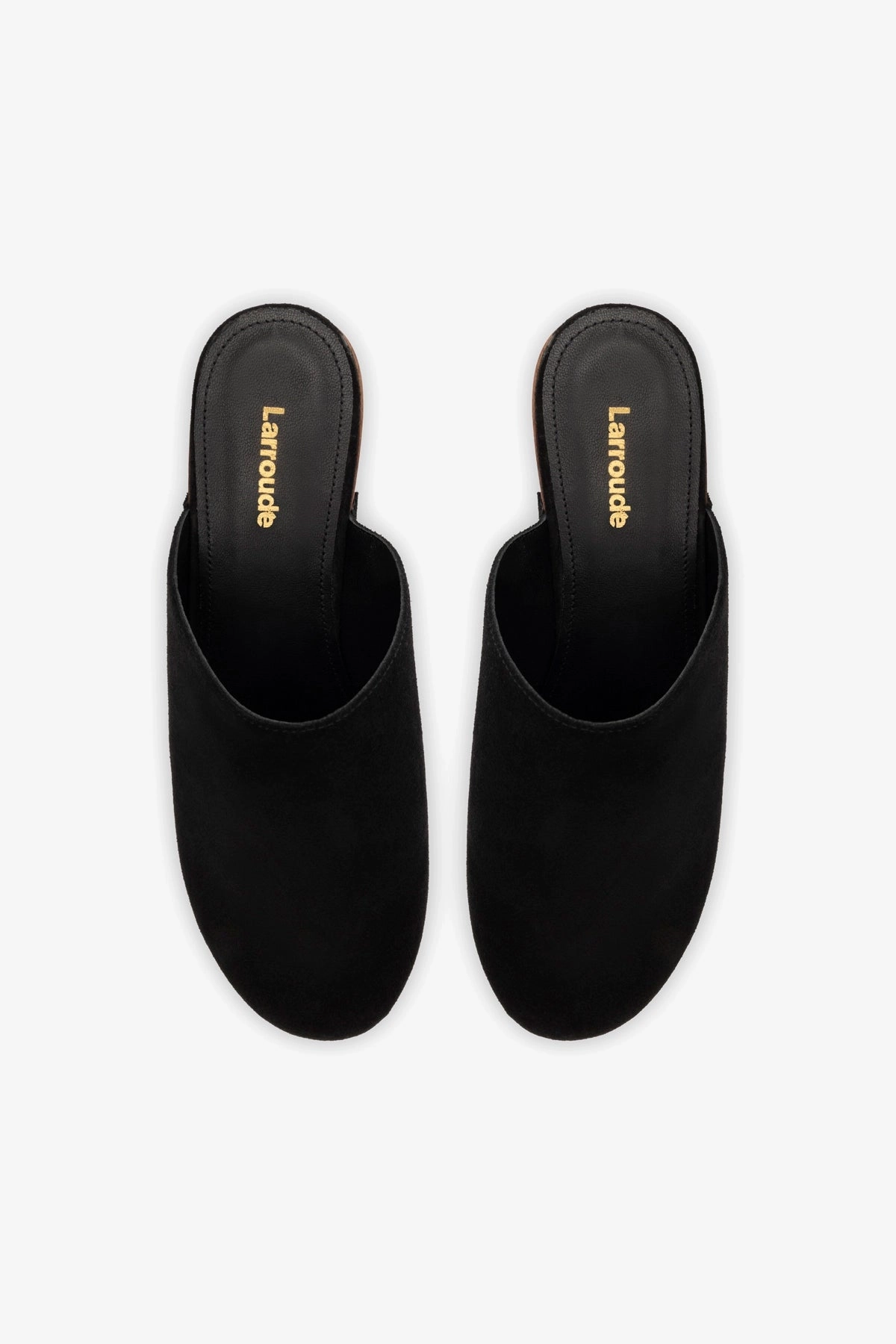 Miso Wooden Platform Clog In Black Suede Vital Step