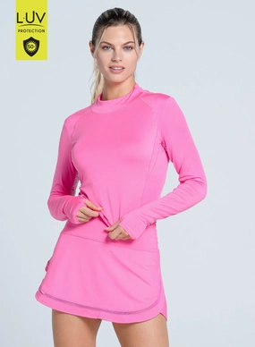 Mock Neck Hip Fit Long Sleeve Stylish Tank Ergonomic Shoulder Cut