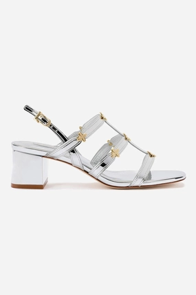 Harmony Block Sandal In Silver Specchio River Cross