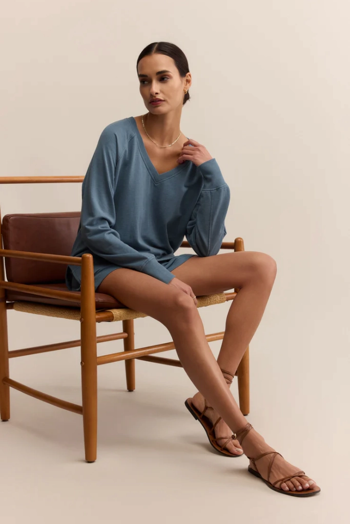 Modern V Neck Weekender in Boathouse by Z Supply Fade Resistant Treatment