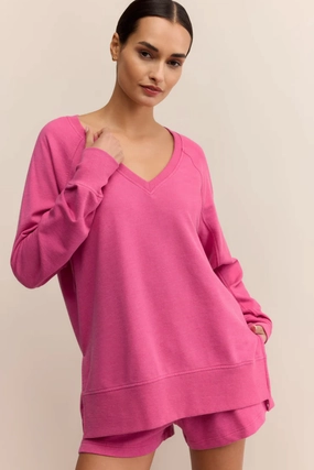 Modern V Neck Weekender in Island Pink by Z Supply NonRestrictive Cut