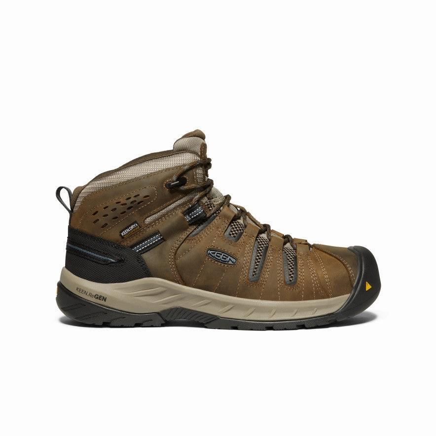 Men's Flint II Waterproof Boot (Steel Toe)  |  Cascade Brown/Orion Blue Athletic Edge Comfortable Heel Counter