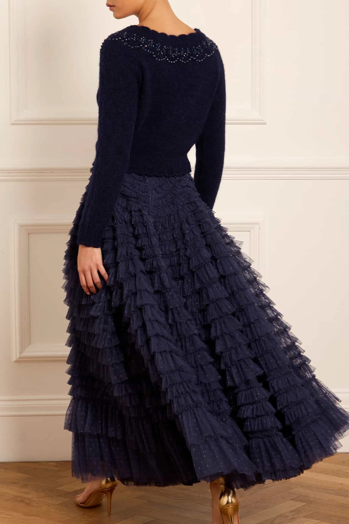 Modern Design Wrap Closure Hattie Ruffle Ankle Skirt