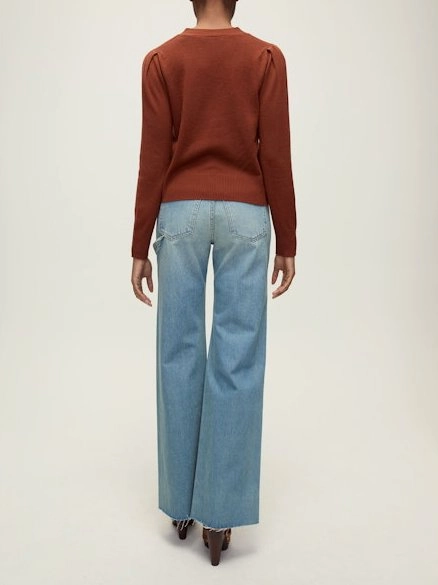 Ventilation Panel Solene Cashmere Cardigan Orange Brandy