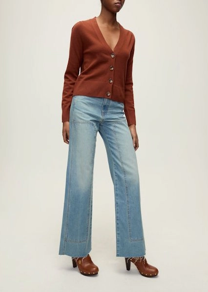 Solene Cashmere Cardigan Orange Brandy Active Design