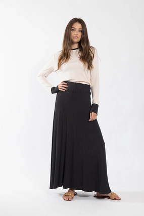 Core Collection Monn Black Ribbed A Line Skirt 258B