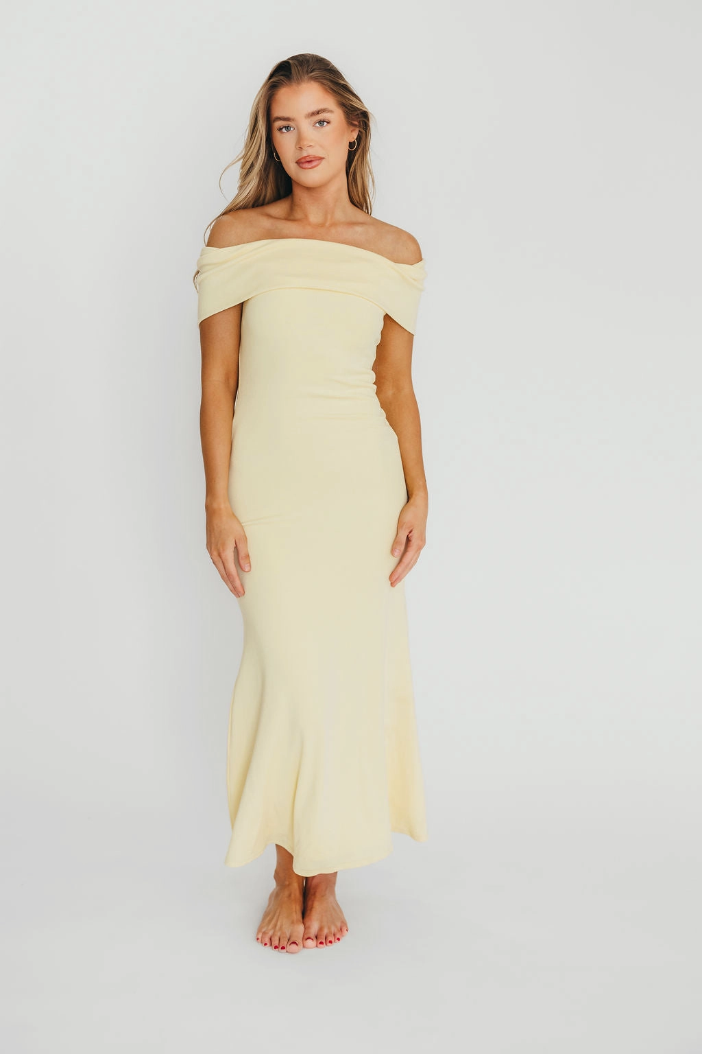 Monroe Dress in Butter Yellow - Bump Friendly Comfy Fit