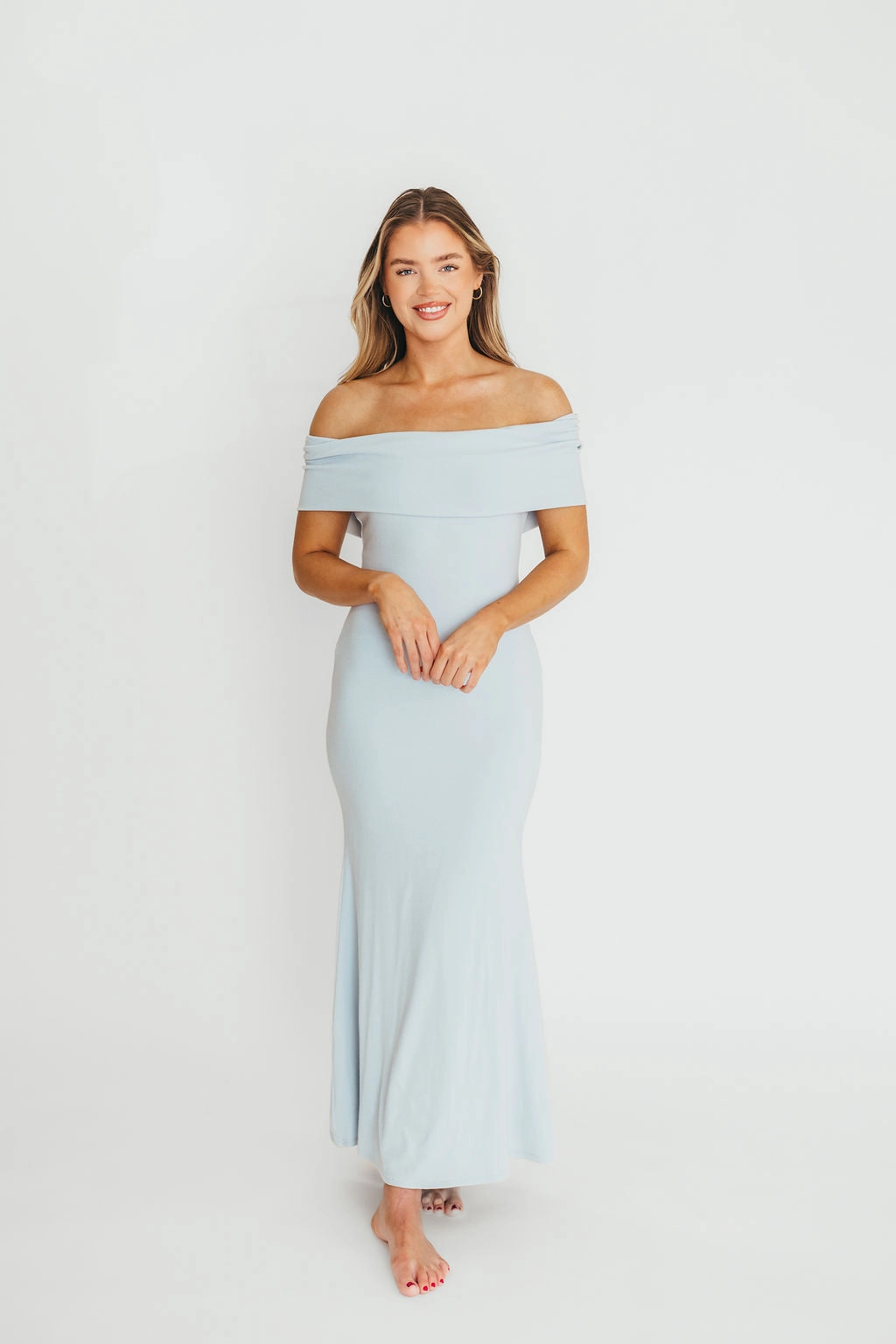 Monroe Maxi Dress in Blue - Bump Friendly Soft Vibes