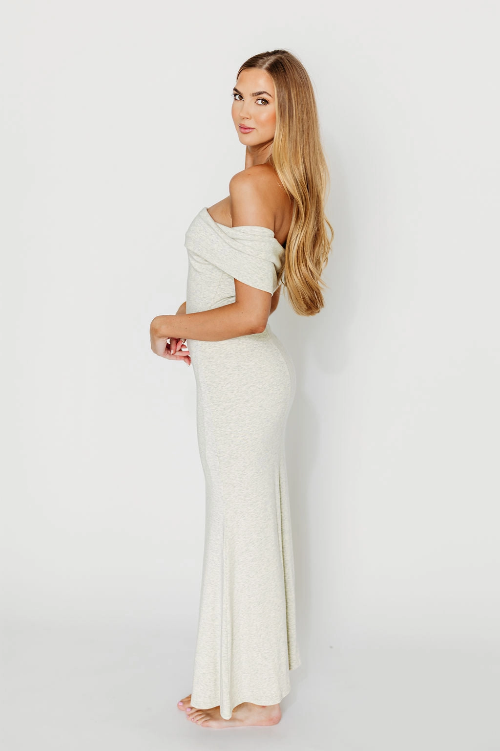 Daywear Fit Monroe Maxi Dress in Heather Grey- Bump Friendly *Final-Sale*