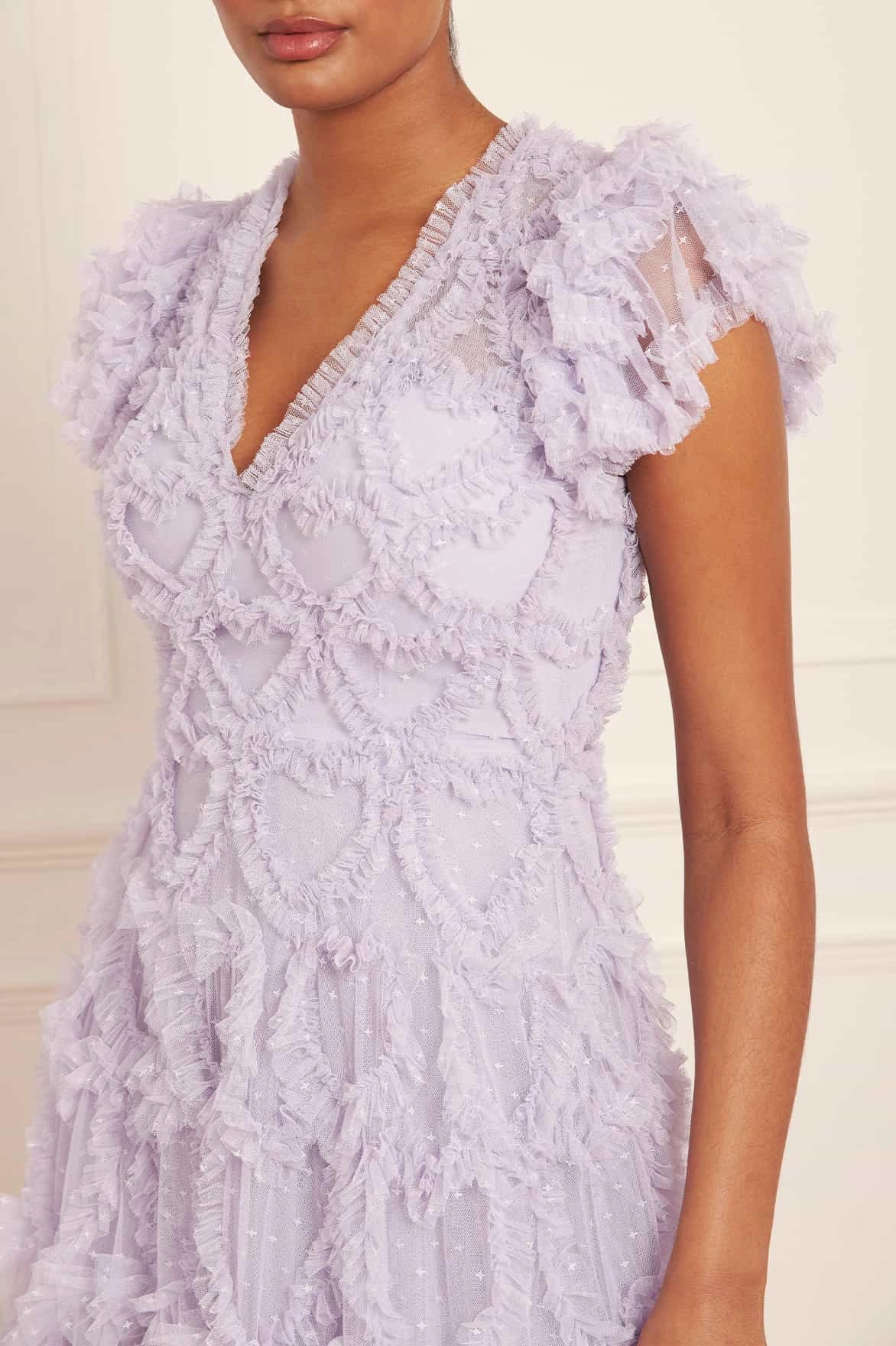 Amorette V-Neck Gown Front-Zip