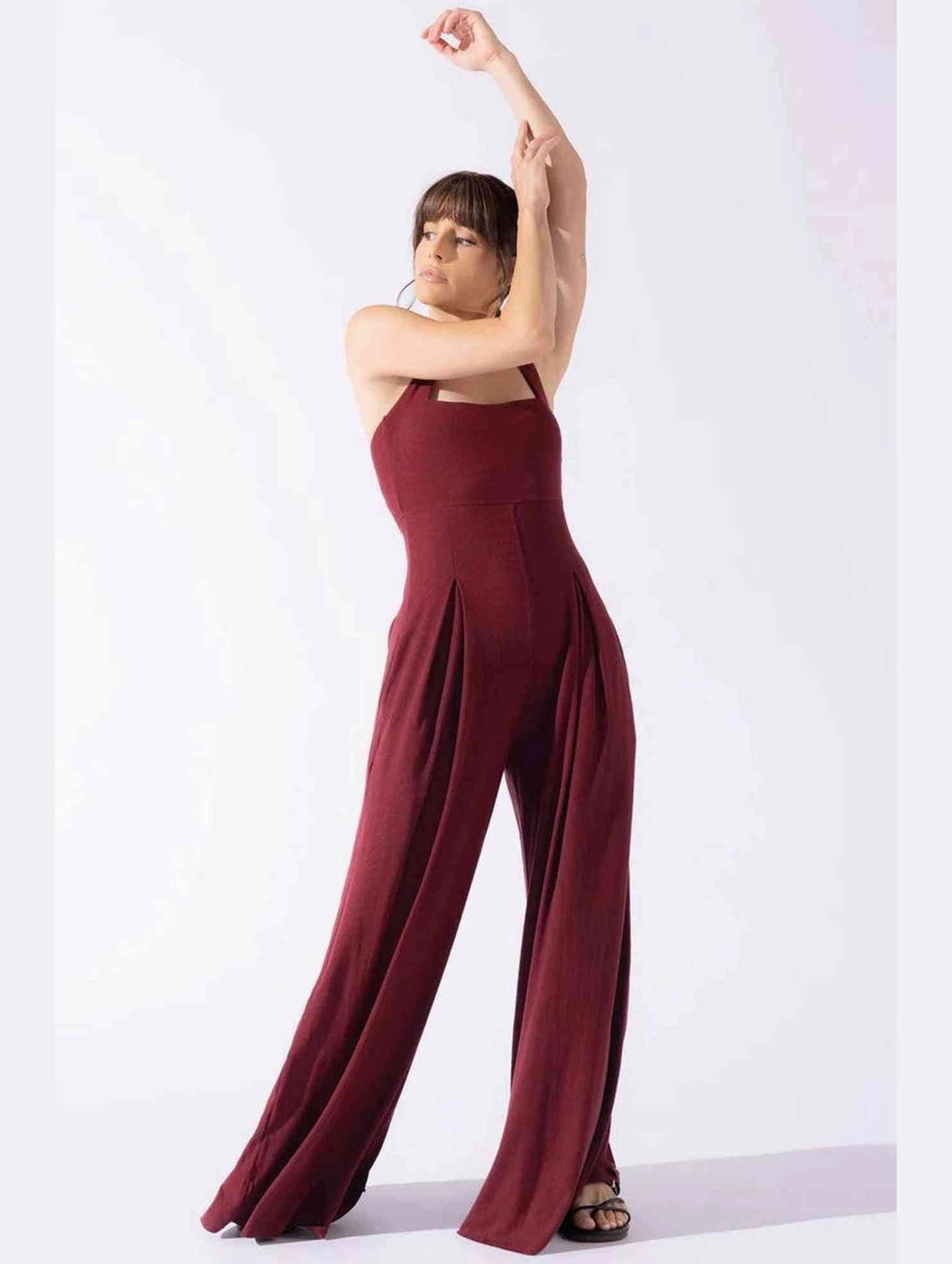 CASUAL LOOSE WIDE LEG JUMPSUITS FOR WOMEN_CWSJS0458 Sharp Model Premium Retro