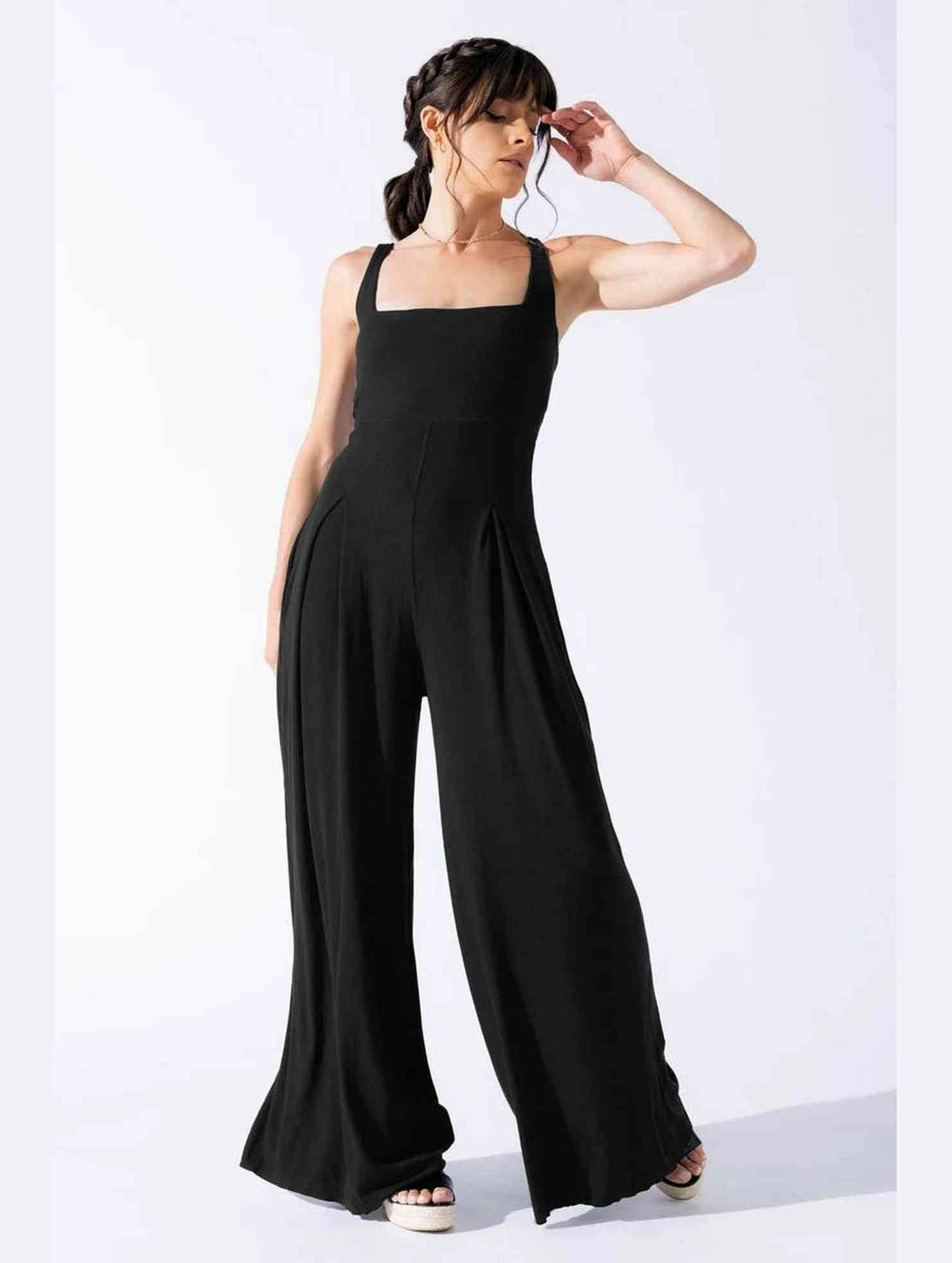 Durable Soft Dance Active CASUAL LOOSE WIDE LEG JUMPSUITS FOR WOMEN_CWSJS0458