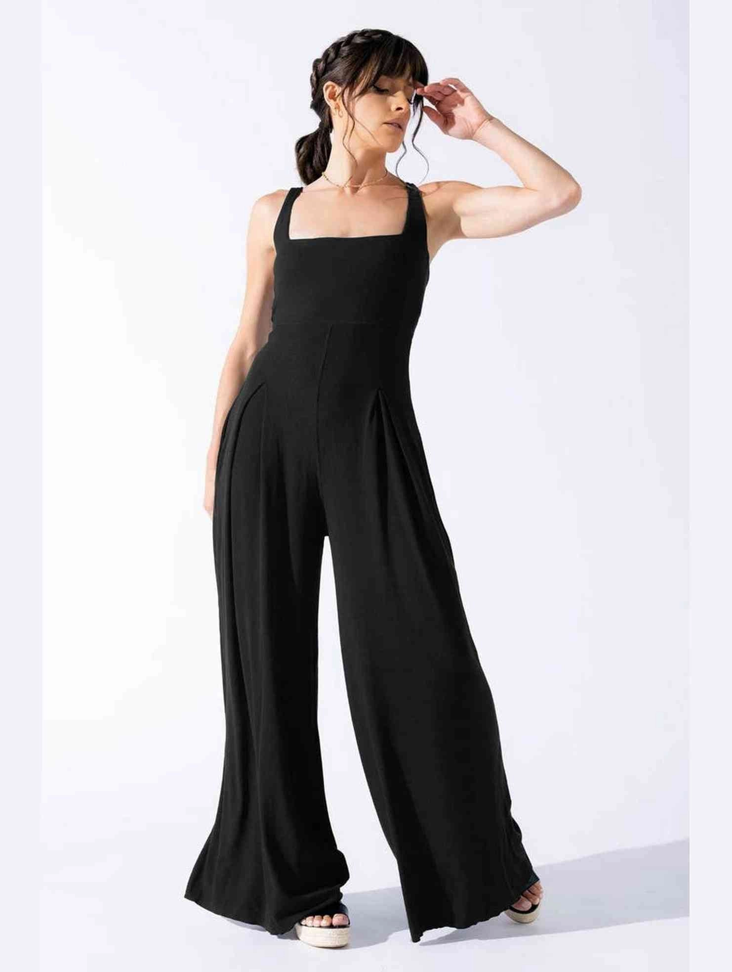 CASUAL LOOSE WIDE LEG JUMPSUITS FOR WOMEN_CWSJS0458 Compression Fit Engineering MultiPanel Design