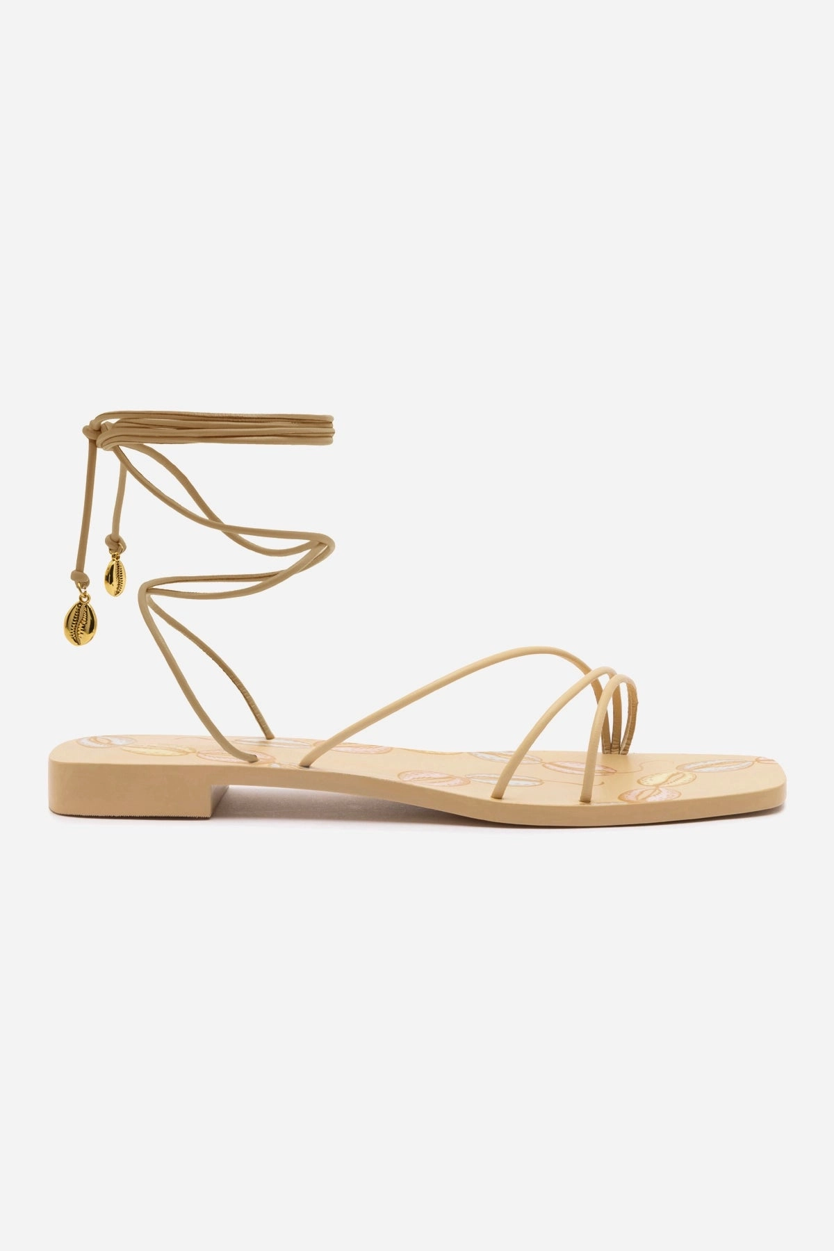 Versatile Everyday Wear Nadia Flat Sandal In Beige Leather