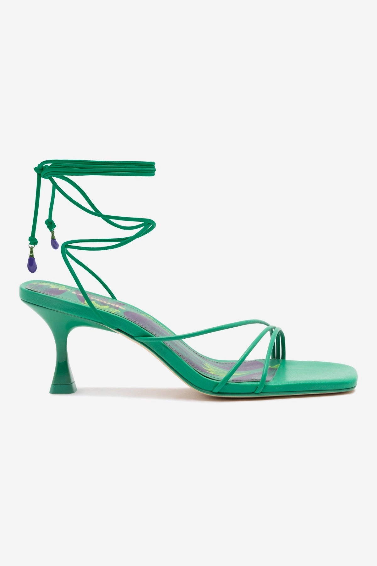 Nadia Sandal In Green Leather Molded Insole Year Trust