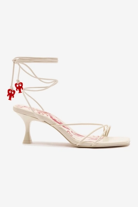 Nadia Sandal In Ivory Leather Cushioned Base Busy Professionals Non Binding Collar Padding