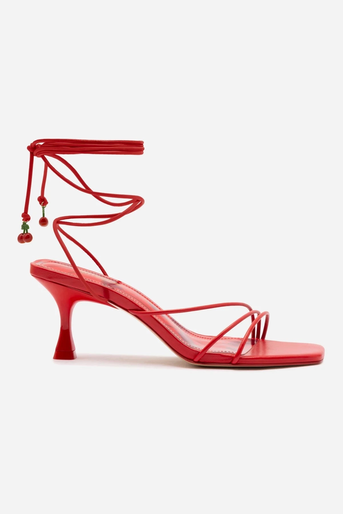 Nadia Sandal In Scarlet Leather Fresh Tone