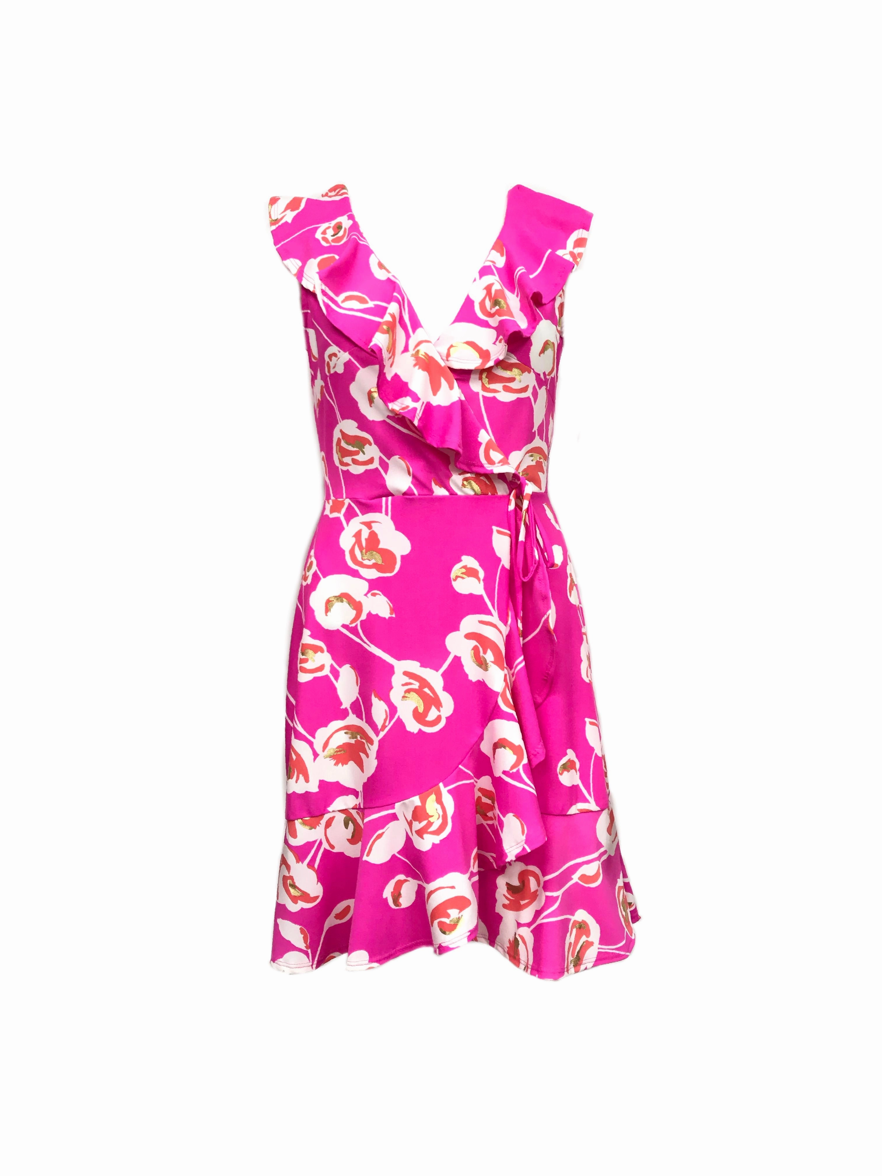 Classic Grace Naples Faux Wrap Dress Cloud Flower