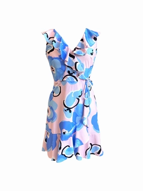 photo look Naples Faux Wrap Dress Light Pink Peonies