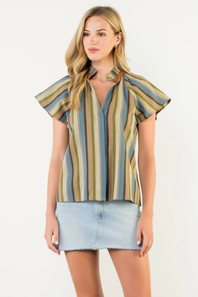 Nellie Stripe Top BondedShoulderTaping