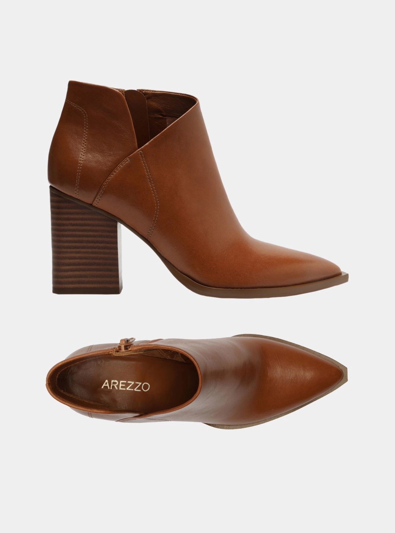 Breathable mesh Cora Leather Block Ankle Boot