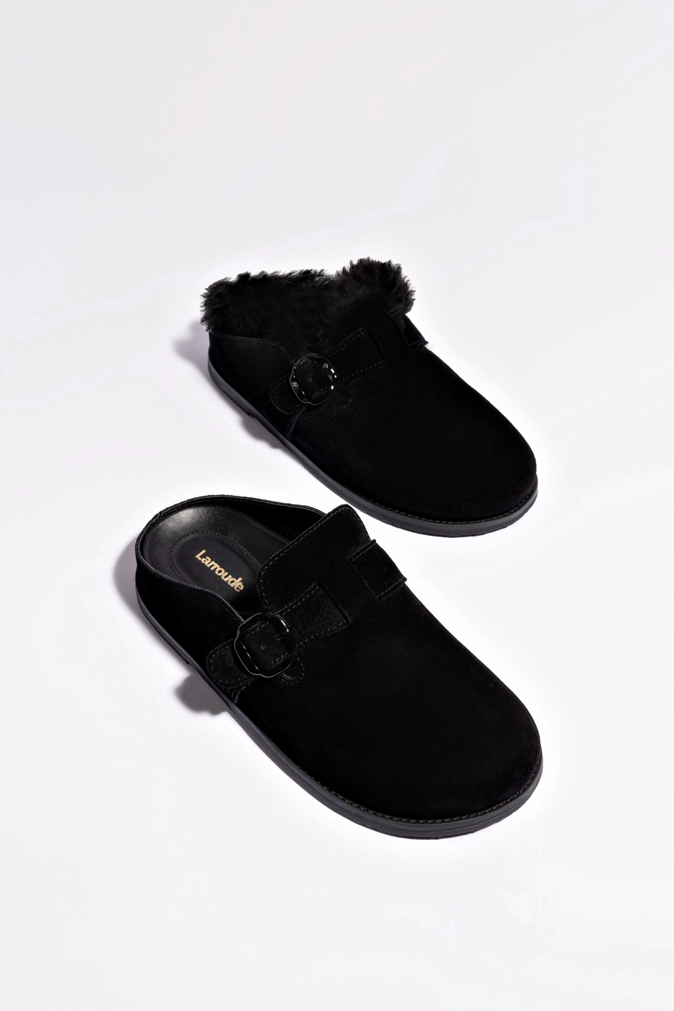 Milan Clog In Black Suede Toe Guard Run Free