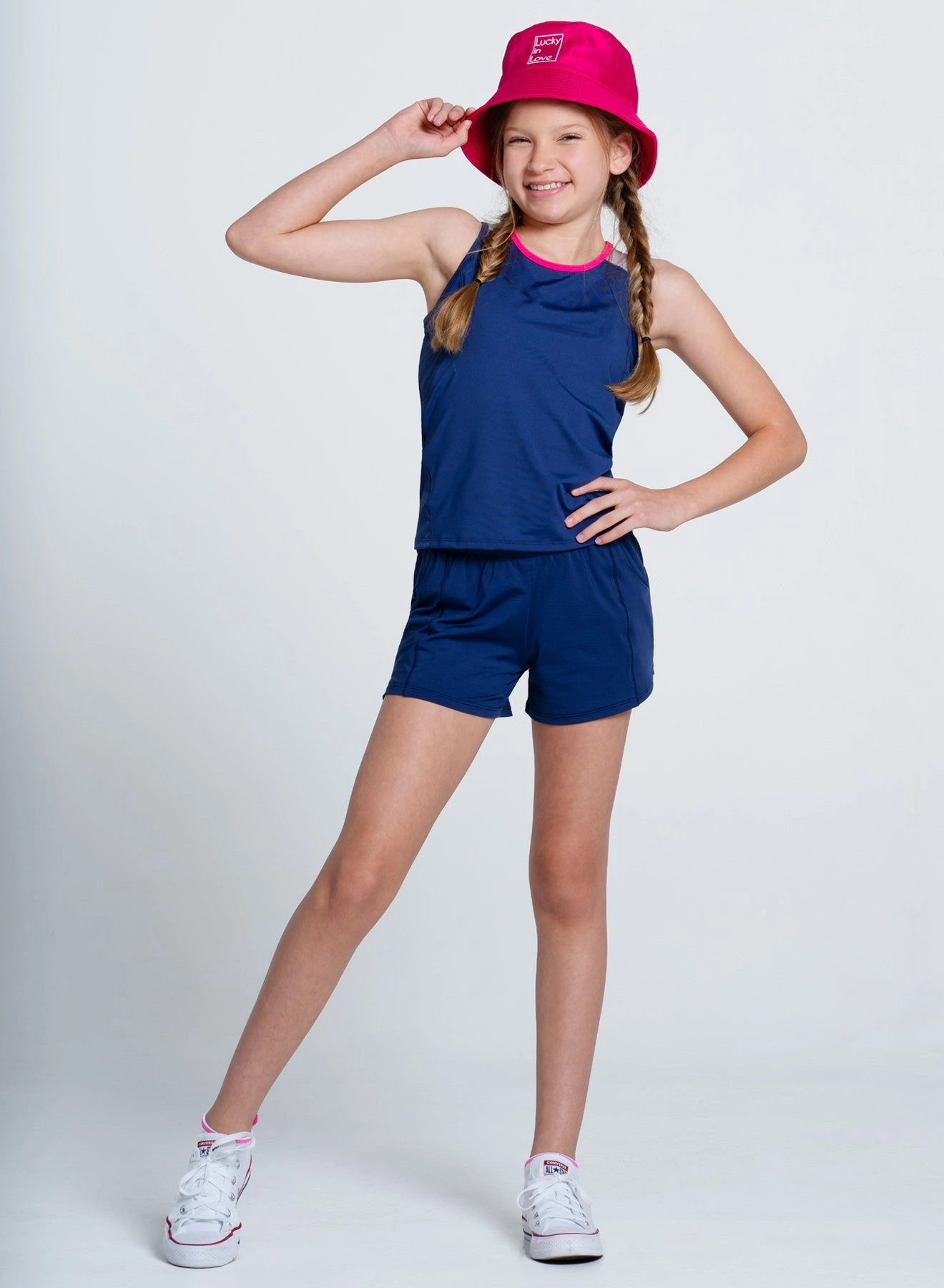 Shimmer Tank Basic Tee AdjustableDrawstring