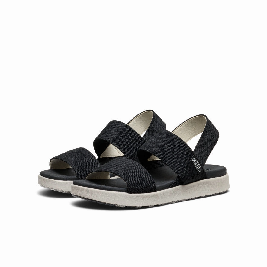 Step Free Simple Style Women's Elle Backstrap Sandal Wide  |  Black