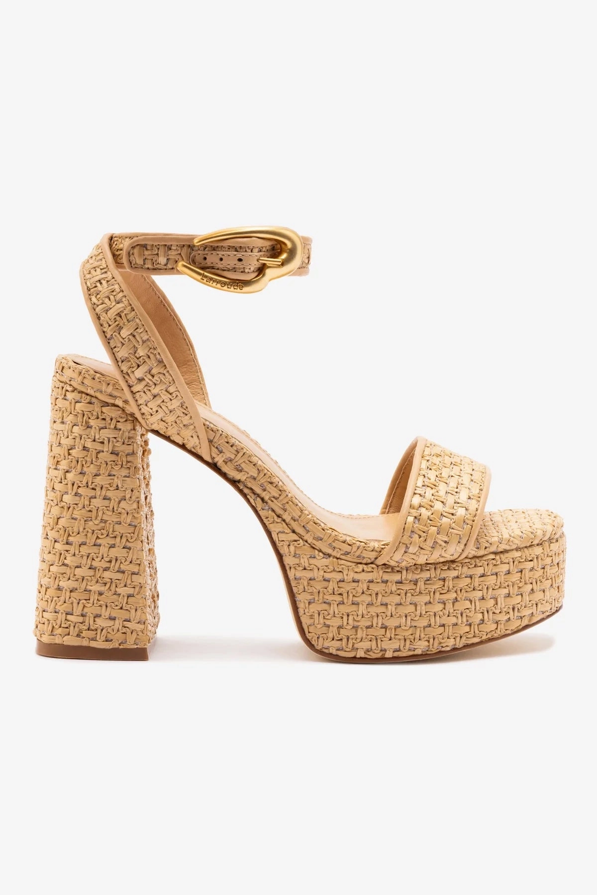 Dolly Verona Sandal In Beige Leather and Natural Raffia Wide Base Anti Odor Gym Workout