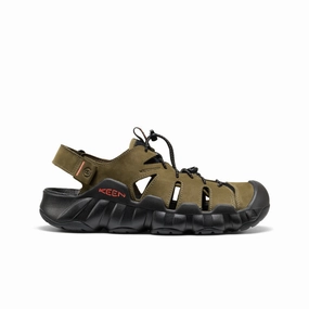 Chic Durable Sandal Replacements Men's Hyperport Fisherman Leather Sandal  |  Dark Olive/Black